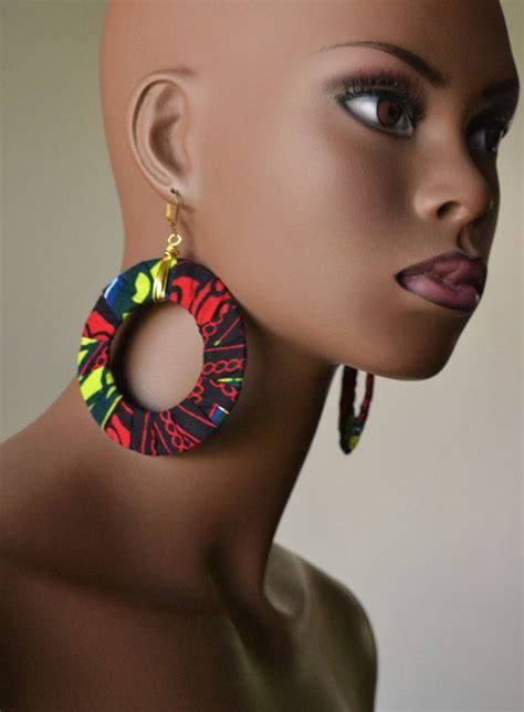 African Fabric Earring And Bangle Set By Marcieroxx On Etsy 2800 African Earrings Fabric