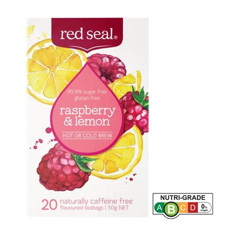 Red Seal Fruit Tea Raspberry And Lemon Hot Or Cold Brew 20pcs By Optimo