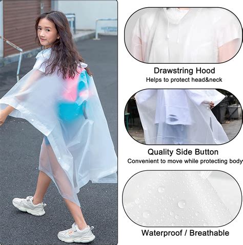 Ponchos De Lluvia Para Ni Os Paquete De Impermeables Con Capucha Con