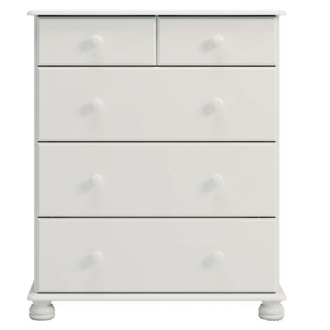 Richmond Wooden Chest Of Drawers In Off White With 5 Drawers Fif