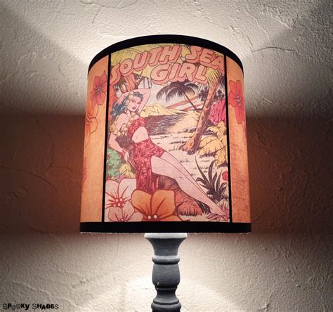 Hawaiian Pinup Tiki Lamp Shade Lampshade Pin Up Lighting Etsy