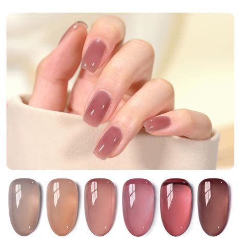 Set De Esmaltes De Uñas En Gel Gaoy Jelly Pink Nude Colores Ml Venta Internacional