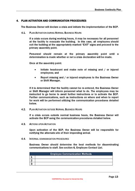 Small Business Continuity Plan Template In Word And Pdf Formats Page 13 Of 24