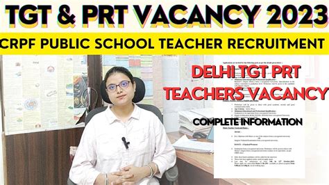 Delhi Tgt Prt Teachers Recruitment Delhi Crpf Public School