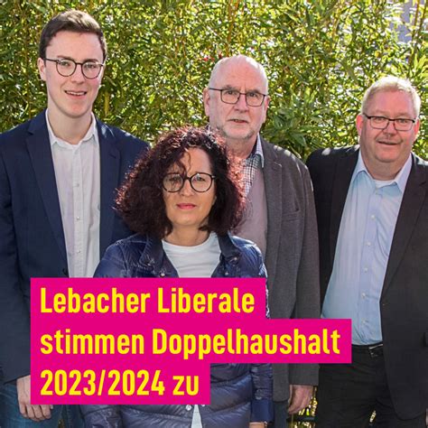 Liberale Stimmen Doppelhaushalt für 2023 2024 zu Freie Demokraten Lebach