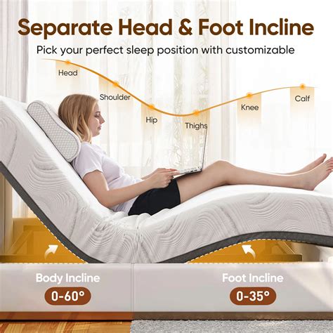 Buy Adjustable Bed Frame With Massage, Wireless Remote, Ergonomic Foot ...