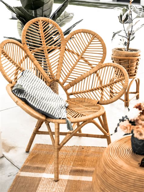 RATTAN FLOWER CHAIR Mona Lounge Chair Indoor Chair Etsy