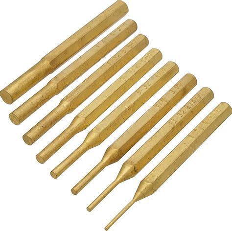 Se Punch Set Brass Pc Hand Tool Pin Punches Amazon