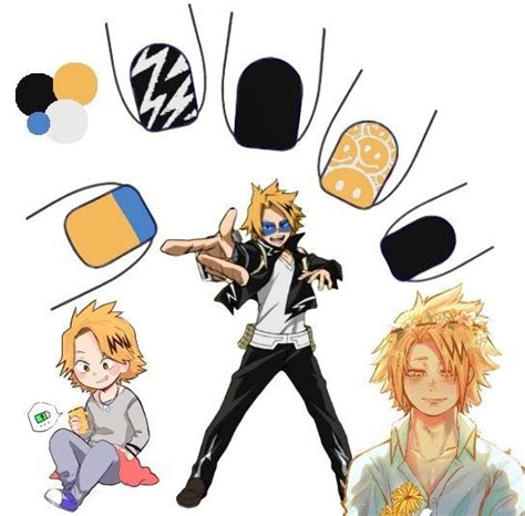 Simple Bnha Denki Concept Nail Art Anime Nails Anime Inspired