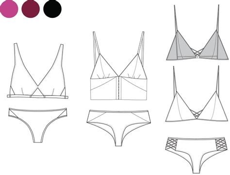 Lingerie Sketches On Behance Lingerie Illustration Lingerie Patterns Flat Sketches Fashion