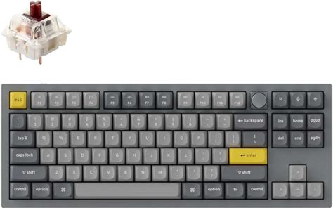 Keychron Q Hot Swappable Wired Mechanical Keyboard With RGB LED Gateron G Pro Brown Switch Knob