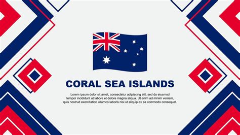 Coral Sea Islands Flag Abstract Background Design Template. Coral Sea ...