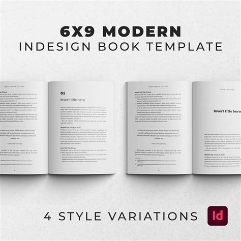 MODERN Indesign Book Layout Template 6x9 Interior Pages Novel Self ...