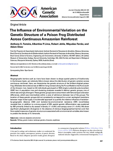 Fillable Online Ppbio Inpa Gov The Influence Of Environmental Variation