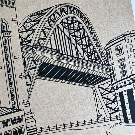 The Tyne Bridge Newcastle Upon Tyne Quayside Art Print Etsy Uk