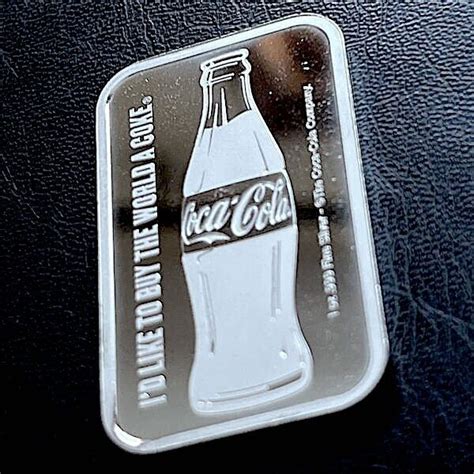 Coca Cola Oz Fine Silver Art Bar Collectable Enjoy Coke