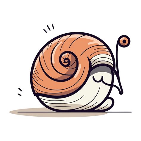 Ilustra O Vetorial De Caracol De Desenho Animado Isolada Em Fundo