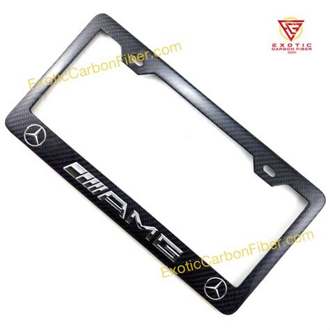 Mercedes Amg License Frame Logo And Stars Exotic Carbon Fiber