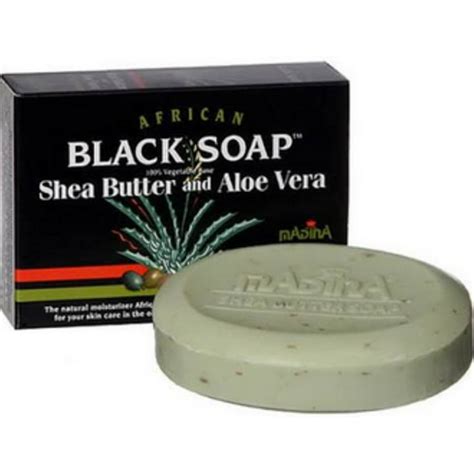 Madina African Black Soap Shea Butter And Aloe Vera 35 Oz Pack Of 6