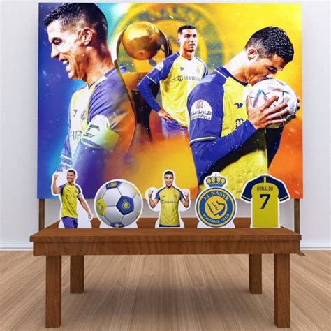 Kit Festa Prata Painel Display Cristiano Ronaldo Al Nassr