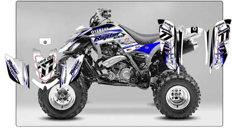 Graphic Kit Yamaha Yfm Raptor Factory Racing Blue Kitdeco Moto Fr