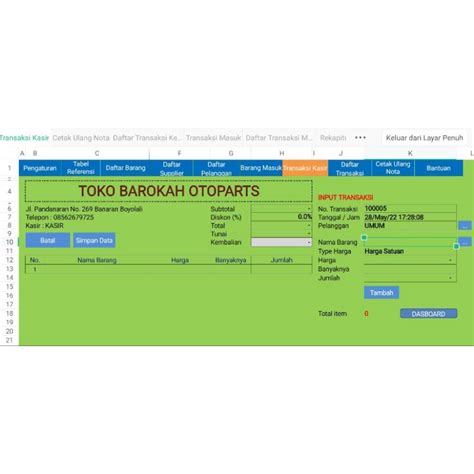 Jual Aplikasi Kasir ExcelVba Shopee Indonesia