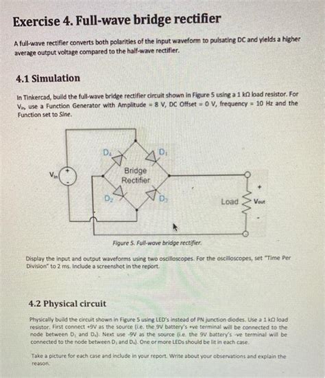 Solved Exercise 4 Full Wave Bridge Rectifier A Full Wave