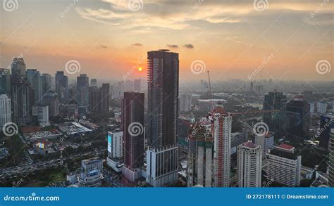 Sunset in Jakarta editorial photo. Image of kuninganis - 272178111