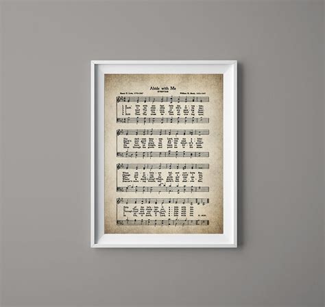 Abide With Me Hymn Print Sheet Music Art Hymn Art Hymnal - Etsy