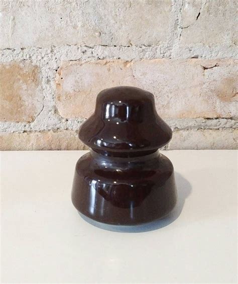 Vintage Brown Ceramic Insulator By Noveto On Etsy