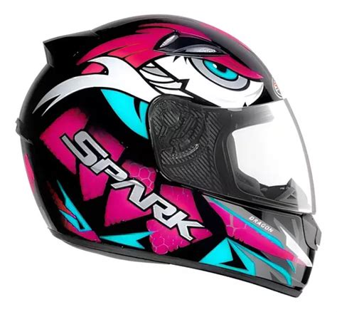 Capacete Moto Feminino Ebf New Spark Esportivo Narigueira Tamanho