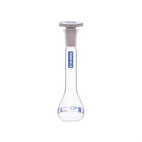 Volumetric Flask 10ml Class A Astm Polypropylene Stopper Blue Graduation Borosilicate