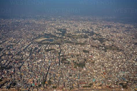 Aerial view of Varanasi, the spiritual capital of India and Ghats in ...