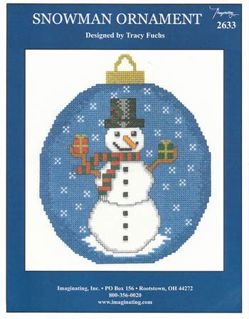 Snowman Ornament Counted Cross Stitch Pattern