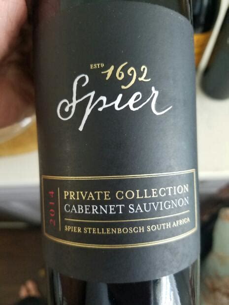 2013 Spier Cabernet Sauvignon Private Collection South Africa Coastal