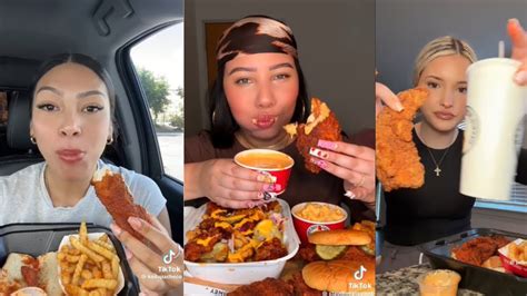 Daves Hot Chicken Mukbang TikTok Compilation YouTube