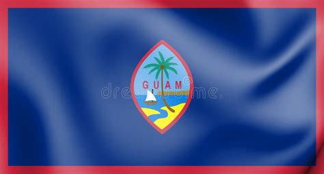 3d Flag Of Guam Stock Illustration Illustration Of Ensign 124609906