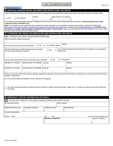 Form Pptc192 Download Fillable Pdf Or Fill Online Child Travel Document