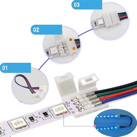 Kit Conectori Banda Led 4 Pin Pentru Banda Led 5050 10mm Include 8