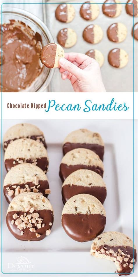 Chocolate Dipped Pecan Sandies Recipe Delicious Cookie Recipes Pecan Sandie Cookie Recipe