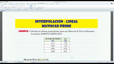 Interpolacion Lineal Con Mathcad Prime Youtube