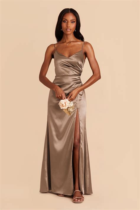 Catherine Mocha Satin Mermaid Bridesmaid Dress Birdy Grey