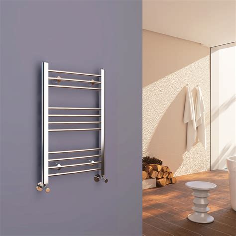 Flat Panel Designer Radiator Bathroom Towel Rail Chrome Central Heating