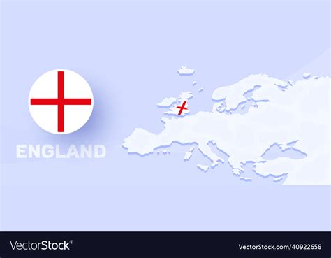 England Map Flag Banner With A Of Europe Vector Image