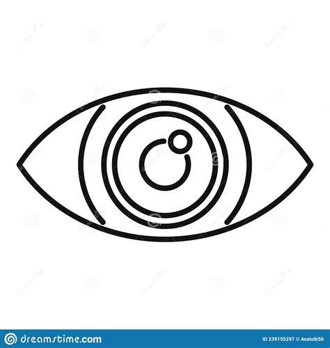 Angry Eye Icon Outline Vector Optical Lens Stock Vector Illustration