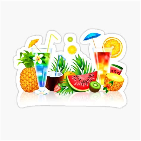 Summer Fruit Juice Sticker For Sale By Sherry Youssef Redbubble