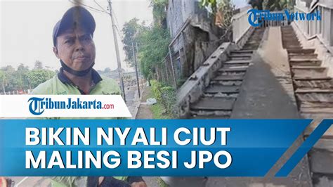 JPO Di Seberang Gedung DPR Jadi Sasaran Maling Besi Petugas Taman