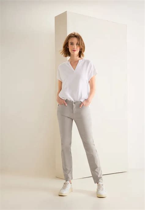 Street One Pantalon En Serg Coupe Classique Pour Femmes En Gris Iowa