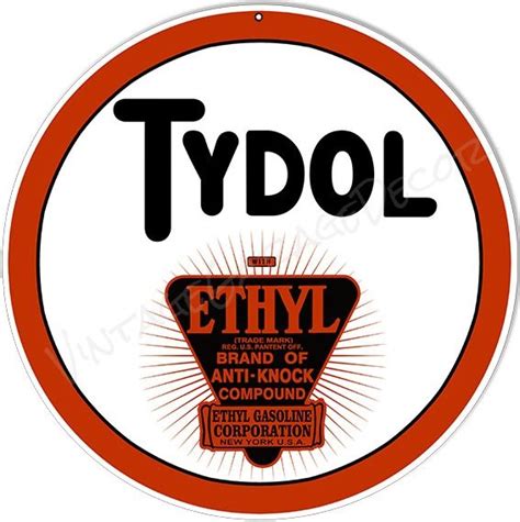 Vintage Style Tydol Ethyl Gasoline Corporation Advertising Metal