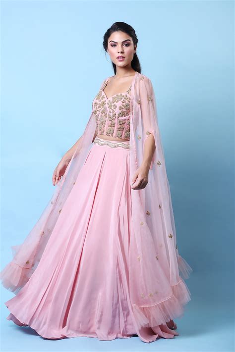 Rose Corset Cape Lehenga Set In 2022 Indian Bridesmaid Dresses